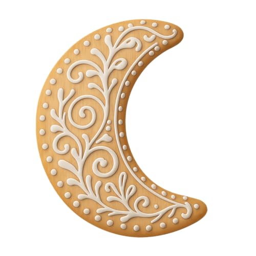 Waxing Crescent Moon Cookie Cutter & Stamp, Fondant & Clay - 4x2