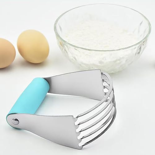 Dough Blender, Top Professional Pastry Cutter with Heavy Duty Stainless Steel Blades, Medium Size - color: Blue