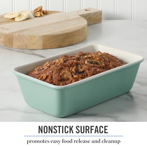 Martha Stewart Gallen 9 Inch Nonstick Carbon Steel Loaf Pan – Teal, Durable Bakeware for Even Baking and Easy Release - color: Teal, size: 9" Loaf Pan