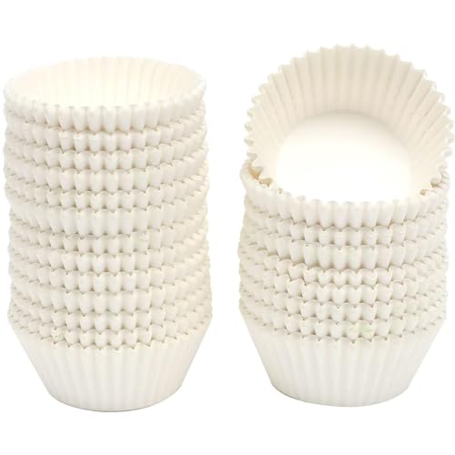 qiqee White Cupcake Liners, 600 Count, Standard Size - color: White, size: Standard Size/600Packs