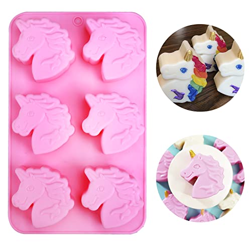Unicorn Silicone Mold Horse Crayon Silicone Mold Unicorn Cake Molds - color: Pink