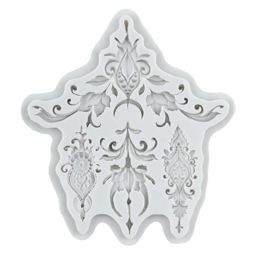 Lingzhi Baroque Fondant Border Molds Curlicues Scroll Lace Fondant Mold - color: Style CC