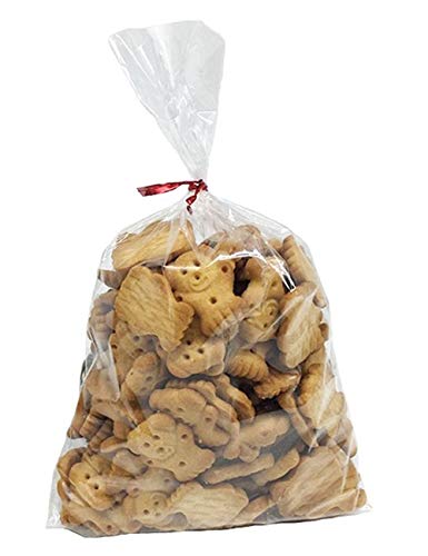 100 Pcs 10 in x 6 in Clear Flat Cello Cellophane Treat Bags Good for Bakery, Cookies, Candies,Dessert(by Brandon)1.4mil.Give Metallic Twist Ties! - size: 100 Count (Pack of 1)