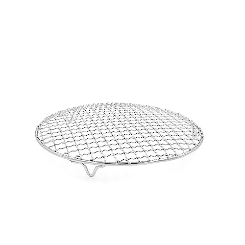 Barbecue Grill Net,BBQ Net for Grilling,Multi-Purpose SUS304 BBQ Grill Mesh, Round Barbecue Wire Rack,BBQ Grate/Steam Mesh for Outdoor Barbeque Camping Charbroil Backyards - style: 13.78'' with 0.79'' foot