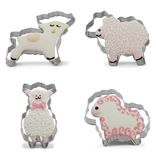 Sheep Shaped Cookie Cutters Set Stainless Steel 4Pcs