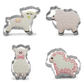 Sheep Shaped Cookie Cutters Set Stainless Steel 4Pcs