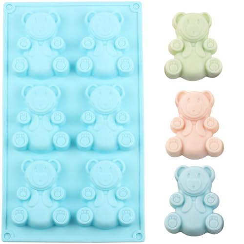 6 Cavity Bear Silicone Candy Molds - color: Style E