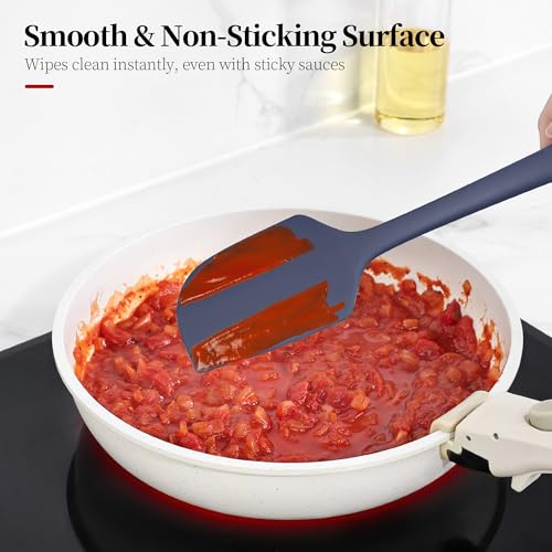 600ºF Heat Resistant Large Baking Silicone Spatula, Midnight Blue - color: Midnight Blue, size: 11.34in - Large Spatula