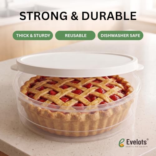 Evelots Pie Container with Lid, 4-Pack, 11-Inch, Clear BPA-Free Carriers - size: 4-Pack, style: Pie Container
