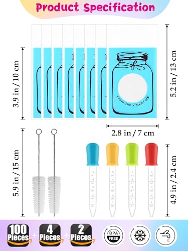117Pcs Gummy Candy Molds Kit with Wrappers, Recipe Card,Droppers Brushe - color: Candy set - 117 pcs