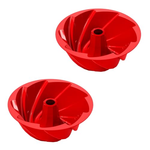 saphe Silicone Heart Shaped Fluted Cake Pan, Silicone Bundt Cake Pans - 8 inch Nonstick silicone Cake Pan for Bundt Cakes,Fluted Cakes and Brownies, 2 packs (10inch 2 packs) - size: 10inch 2 packs