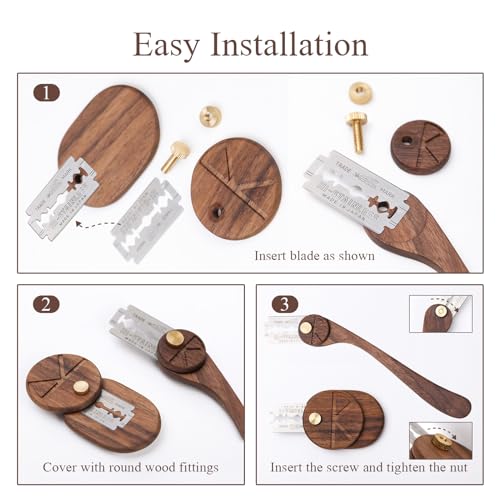 Bread Lame Set of 2, Scoring Knife with 5 Feather Blades, Sourdough Scoring Tool with Storage Box, Dough Scoring Tool for Bread Baking, Dexterous-Cut Series Lame Bread Tool (LUNA & ELEGANT) - style: Luna&Elegant
