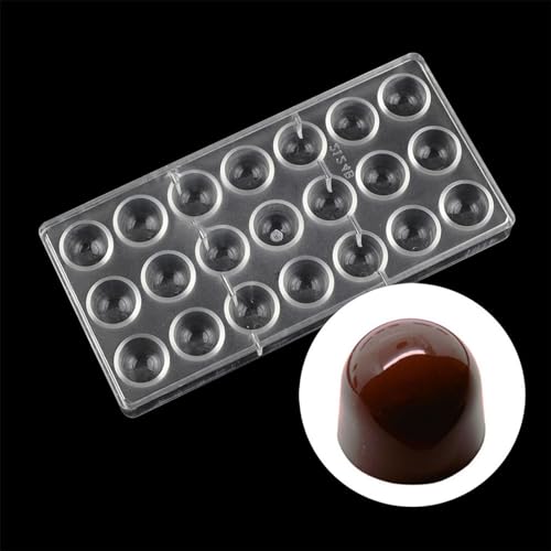 24 Grid Chocolate Candy Mold PC Polycarbonate Chocolate Making Mould with Scraper (Semicircle) - color: Semicircle