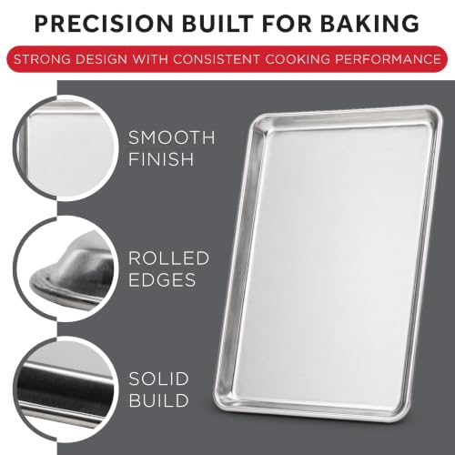 Winco 10" x 13" Aluminum Sheet Pan, 1/4 Size, Reinforced Rim, Closed Bead - size: 1/4 Size / 10" x 13"