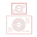 Silicone Baking Mats Set of 2,Extra Large 28" x 20" Small 16" x 12" Non Stick Non Skid Pastry-Mat with Measurements (Red) - size: Large 28" x 20" Small 16" x 12"