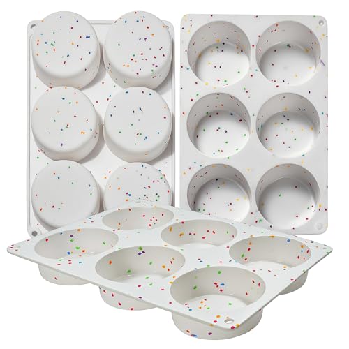 Silicone Egg Bite Molds, 3 Pack Deep 3 Inch Round Molds for Egg Breakfast Sandwiches, Omelets, Dinner Rolls, Baking - White - color: White, size: Round-3pcs