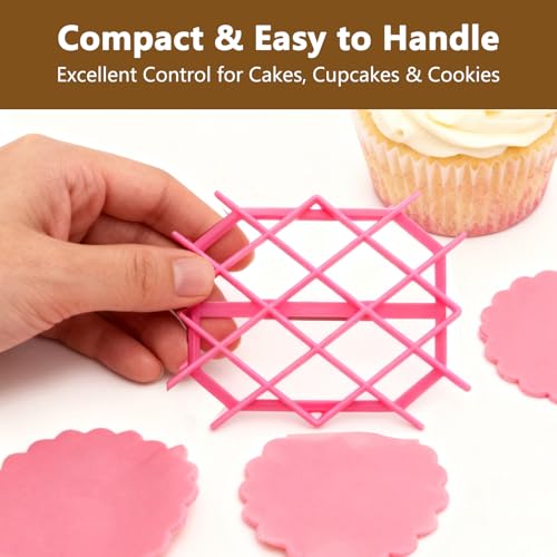 NIIIYTYB Fondant Tools Diamond Shape Molds for Cake Decorating Cookie Cutter Embosser Stamp Set Buttercream Paste Stencils and Cutters Mold for Baking Fondant Shape Decorating Supplies