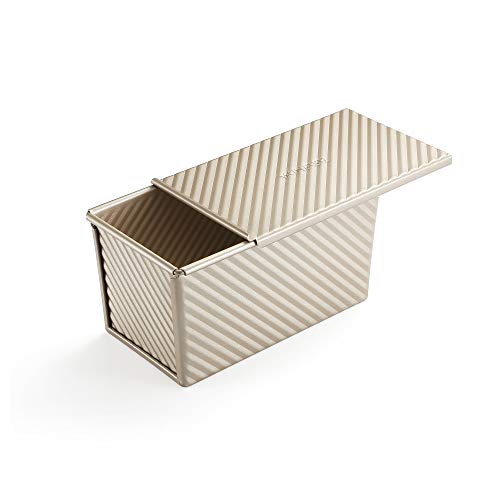 Monfish Pullman Loaf Pan w Lid 1lb, 8.5x4.75x4.5 - size: 8.5x4.75x4.5
