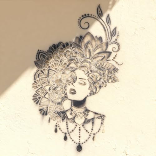 TIAMECH A4 Reusable Mandala Lady Stencil for Painting - style: Jewellery Girl