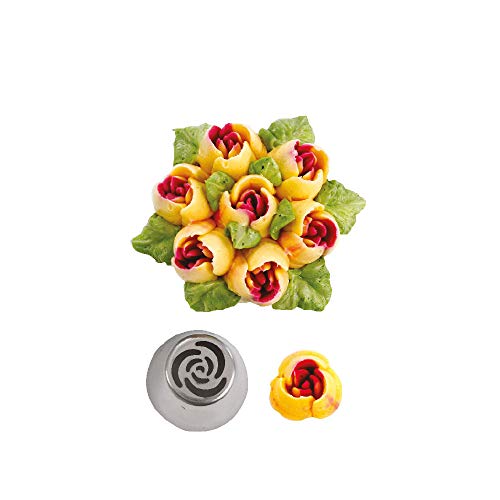 27 Pieces Small Stainless Steel Russian Flower Icing Tips Kit - color: SILVER MRF0059