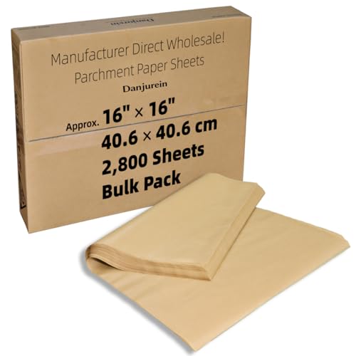 2800 Bulk Sheets Commercial Grade 16x16 Parchment Paper - color: Brown, size: 16"x16" (40.6x40.6cm) - 2800 sheets