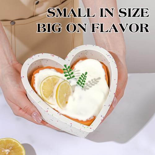 6 Inch Small Heart Shaped Cake Pans for Baking, Set of 3 - color: Cream, size: 6 inch