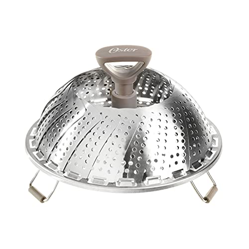 Oster Sangerfield Stainless Steel Expandable Steamer Insert 7 to 10.5 Inches – Adjustable Kitchen Cookware Accessory for Steaming - size: 1.1 Quarts