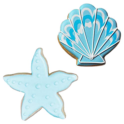 Ann Clark Beach Cookie Cutter 2-Pc. Set Made in USA, Starfish and Seashell - style: 2-Pc. Beach