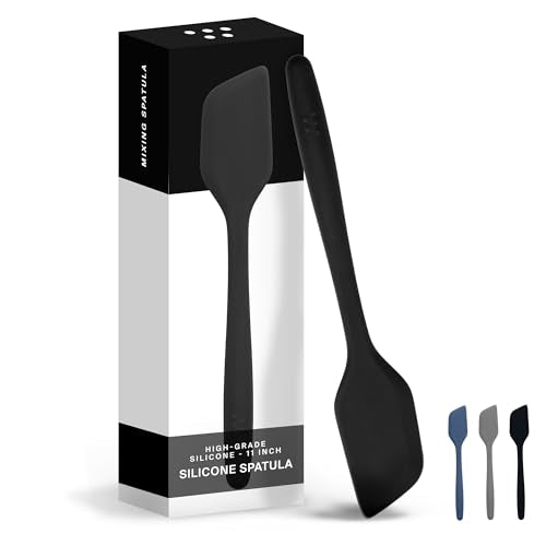 Misen Nonstick-Safe Silicone Spatula - Dishwasher Safe, Heat Resistant - Versatile Professional-Grade Kitchen Tool for Pancakes, Eggs, and Baking - Strong, Flexible, Durable Rubber Utensil - Black - color: Black