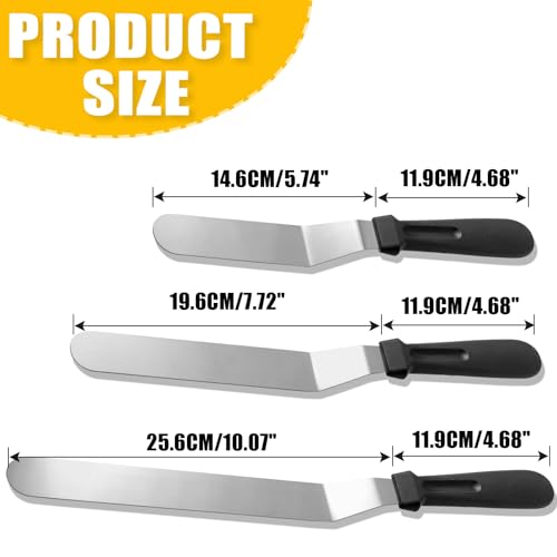 Litoexpe 6 Pack Stainless Steel Icing Spatulas with Pink Scrapers - color: Pink