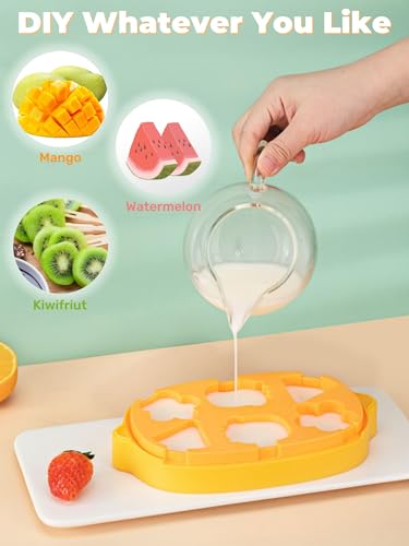 Lemon Popsicle Molds for Kids & Toddlers – Fun Mini Silicone Ice Pop Maker, Food Grade & Family Safe, Fruit Ice Cream Mold Set (Yellow-lemon(6 pieces)) - color: Yellow-lemon(6 pieces)