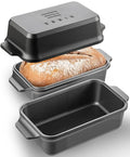 Cast Iron Loaf Pan with Lid, 9×5 Dutch Oven for Sourdough Bread Baking, Dutch Oven Pot with Lid for Bread Baking, Bread Pans for Baking, Pre-Seasoned (3 pieces, 2.2 QT Each) - color: Black 3