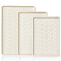 HONGBAKE Ceramic Coated Baking Sheet Pan Set of 3 with Floral Texture - color: Ceramic Cream
