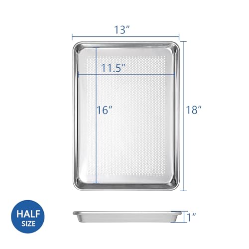 HARDURA Aluminum Perforated Baking Sheet Pan 18"L X 13"W X 1"H, 12Packs - size: 18" x 13", style: 12PACK Perforated