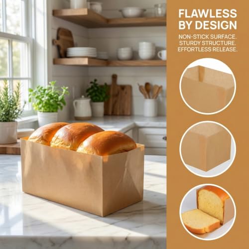 SEWACC 100 pcs Bread Pan Liners Nonstick Disposable Baking Paper