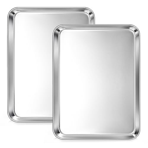 12.5"x9.7"Baking Sheet Pan(2Pcs), Joyfair Stainless Steel Toaster Oven Tray - size: 12.5"x9.7"
