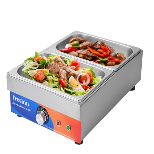 Treshin 2 Pan Commercial Food Warmer 15 Qt Electrical Bain Marie Buffet - size: 2-Pan, 15 Qt