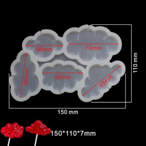 mostsom 2pcs/lot Cloud Shape Silicone Lollipop Mold Cake Decorating Supplies 3D Snack Tool Kitchen Tools Baking Tool (K_ Cloud) - size: K_ Cloud