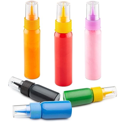 Free Hand Small Squeeze Bottles with Needle Tip - 6 Pack Precision Paint Squeeze, Fine Tip Applicator Bottles (3 x 1 oz & 3 x 2 oz) for Acrylic Paint, Royal Icing, Cookie Decorating, Crafts - size: 1 Ounces (Pack of 6)