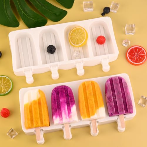 WMKGG Popsicle Silicone Molds Set, 2 PCS Ice Cream Cakesicles Molds - color: White-2