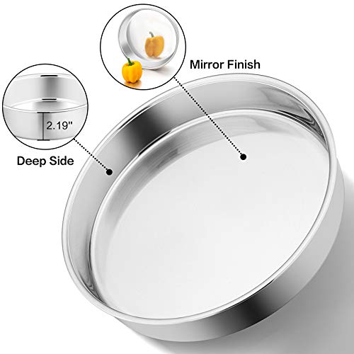 P&P CHEF 11 Inch Cake Pan, Stainless Steel Round Cake Pans, Silver & 4 Pcs - color: Silver, size: 11 Inch