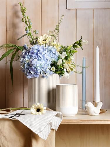 LE TAUCI Ceramic Kitchen Utensil Holder for Counter, 7.3/5.4", Warm White - color: Warm White Reactive Glaze, size: 7.3" & 5.4"