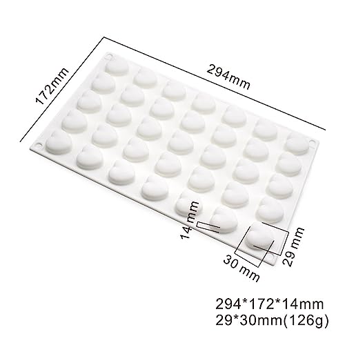 Mini 35 holes Heart Shape Silicone Mold For Candy Chocolate Cake Mould Baking DIY Ice Tray Food Safe Kitchen Accessiories (Lover Heart B_11.76x6.88x0.56 inch) - size: Lover Heart B_11.76 X 6.88 X 0.56 inch