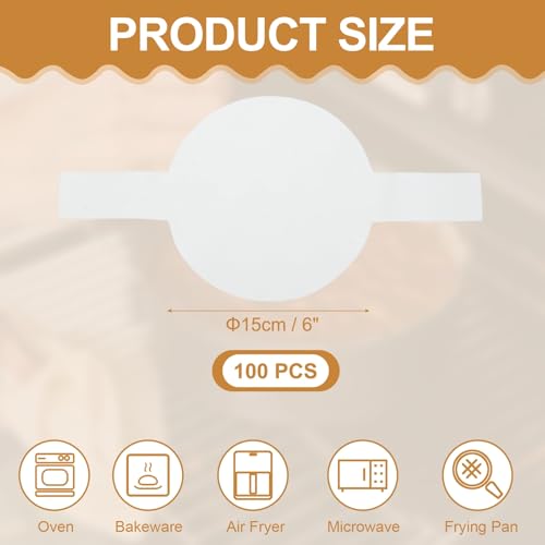 uxcell Round Parchment Paper Non Stick Circle Baking Sheets 6 Inch - size: 6 Inch