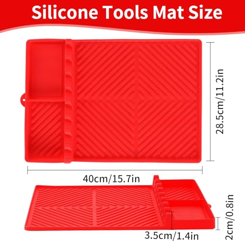 Find law Silicone Tools Mat for Griddle & Kitchen Countertop - color: Red