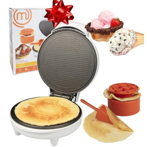 MasterChef Waffle Cone and Bowl Maker- Includes Shaper Roller & Bowl Press