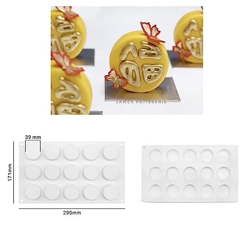 Round Cake Silicone Baking Mold Circular Chocolate Candy Biscuit Ice Cube Making Tool Soap Candle Mould Home Decor (Round H_11.84 X6.84 X0.84 inch) - size: Round H_11.84 X 6.84 X 0.84 inch