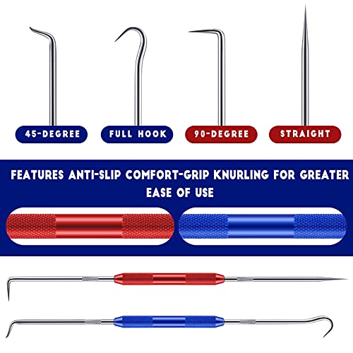 Zhehao 8 Pcs Double Pointed Scriber, 8.3" Metal Scribe Hook & Pick Tool Set