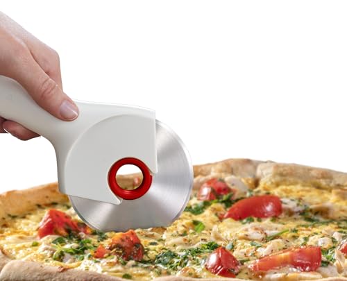Joseph Joseph Ringo Easy Clean Pizza Wheel Cutter Slicer, Stainless Steel blade, Dishwasher safe