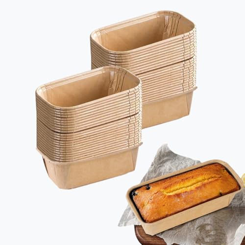50 Pcs Disposable Paper Loaf Pans for Baking, Large Rectangular - color: rectangular-50